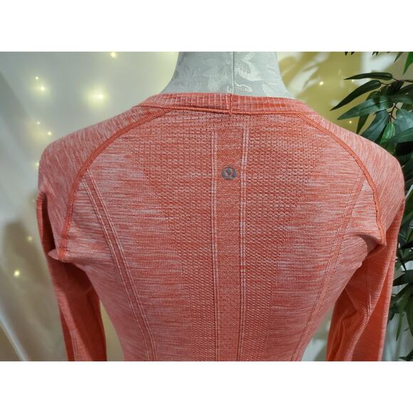 Lululemon Run Swiftly Tech Long Sleeve Crew Top Womens 6 Space Dye Atomic Red - Picture 6 of 10